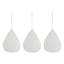 3-Piece Teardrop Wall Mirror Set with Chain Hanger, 11X8