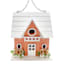 Orange Hanging Cottage Birdhouse, 8.5"