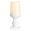 White Ceramic Pillar Candle Holder, 4"