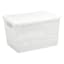 White Woven Storage Basket with Lid, 20l