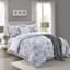 4-Piece Black & White Floral Print Comforter Set, Twin/Twin XL