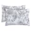 4-Piece Black & White Floral Print Comforter Set, Twin/Twin XL