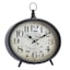 Metal Oval Black Round Tabletop Clock, 12"