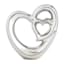 Silver Ceramic Heart Sculpture, 9.5"