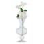 Willow Crossley Ruffled Edge Clear Glass Trumpet Vase, 8.2"