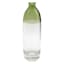 Green & Clear Glass Vase, 8"