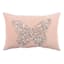 Laila Ali Pink Beaded Butterfly Throw Pillow, 14x20