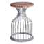 Wood & Metal Accent Table, Silver