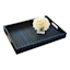 Tracey Boyd Black & Blue Striped Seagrass Woven Tray, 15x20