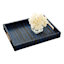 Tracey Boyd Black & Blue Striped Seagrass Woven Tray, 12x16