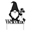 Welcome Black Metal Gnome Yard Stake, 23"