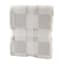 Honeybloom Grey Checkered Cozy Knit Throw Blanket, 50x60