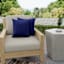 Navy Blue Canvas Oversized Outdoor Throw Pillow, 20"