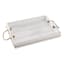 White Wooden Decorative Tray with Rope Handles, 16x13