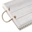 White Wooden Decorative Tray with Rope Handles, 16x13