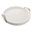 White Round Wooden Decorative Tray, 18"