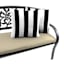 Providence Black Awning Striped Oversized Square Outdoor Throw Pillow, 20"