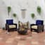 Navy Blue Canvas Outdoor Corded Back Cushion