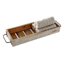 Whitewashed Wooden Tray with Metal Handles, 22x7