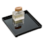 Black Metal & Glass Decorative Tray, 7.5"