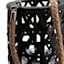 Black Wood Cutout Lantern with Rope Handle, 20"