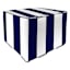 Navy Awning Striped Outdoor Pouf, 20"