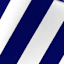 Navy Awning Striped Outdoor Pouf, 20"