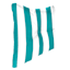Turquoise Awning Stripe Outdoor Tufted Back Cushion