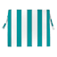 Turquoise Awning Stripe Square Seat Cushion