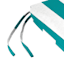 Turquoise Awning Stripe Square Seat Cushion
