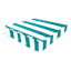 Turquoise Awning Stripe Outdoor Deep Seat Cushion