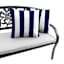 Providence Navy Blue Awning Stripe Oversized Square Outdoor Throw Pillow, 20"