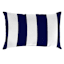 Navy Awning Stripe Lumbar Outdoor Throw Pillow, 14x20