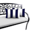 Navy Awning Stripe Lumbar Outdoor Throw Pillow, 14x20