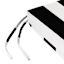 Black Awning Stripe Outdoor Square Seat Cushion