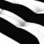 Providence Black Awning Stripe Outdoor Wicker Seat Cushion