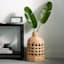Tracey Boyd Natural & Black Wicker Woven Bottle Vase, 24"