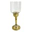 Glass Hurricane with Gold Stem Candle Holder, 10"
