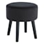 Emmy Stool with Black Wooden Legs, Black Velvet