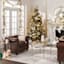 Providence Chesterfield Brown Faux Leather Tufted Accent Chair