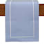 Providence Blue Chambray Table Runner with White Embroidered Border, 72x13