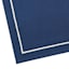 Set of 4 Navy Blue Cloth Napkins with White Embroidered Border