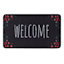 Welcome Floral Black Echo Doormat, 17x27