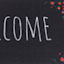 Welcome Floral Black Echo Doormat, 17x27
