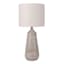 Grey Ribbed Distressed Medium Table Lamp with Shade, 26"