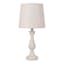 White Spindle Medium Table Lamp with Shade, 22.4"