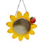 Sunflower & Ladybug Metal Garden Bird Feeder, 10"