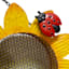 Sunflower & Ladybug Metal Garden Bird Feeder, 10"