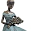 Girl Holding a Flower Bouquet Outdoor Garden Statue, 23"