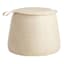 Crosby St. Rowan Cream Faux Leather Round Ottoman